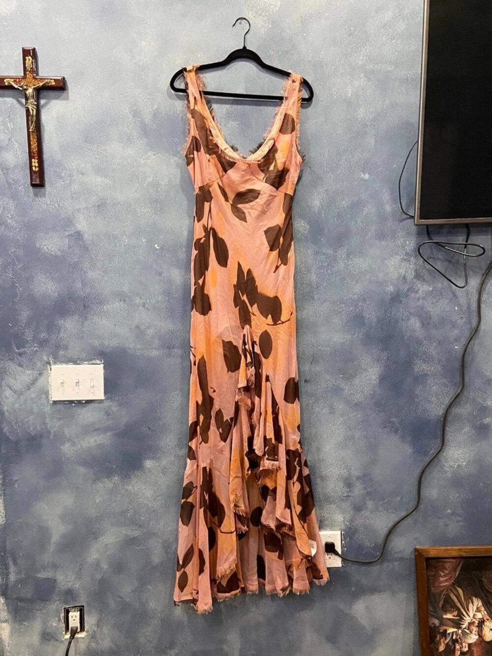 ASOS New dress, size 10, melon-pink and brown.